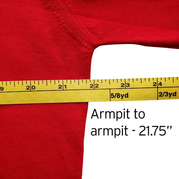 Luigi Baldo V Neck 100% Extra Fine Merino Wool Red Sweater Size M - Picture 9 of 14